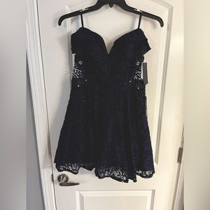 Blue prom or homecoming dress.